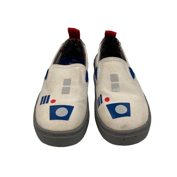 TOMS Star Wars R2D2 Print Luca Slip-On Sneakers Size 12 Youth - Picture 3 of 8